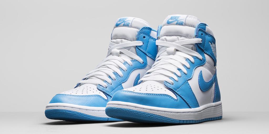 nikestore's tweet image. Old school. The Air Jordan 1 'Powder Blue' drops tomorrow at 10am EDT. Details: swoo.sh/1VIYdcD
