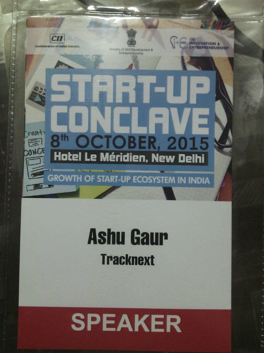 imkomalchauhan's tweet photo. #TrackNext Team @ashugaur and Ankit Verma Representing at Start-Up Conclave #CII on 8-Oct at Hotel Le Meridien Delhi http://t.co/SnGy8WYbIS