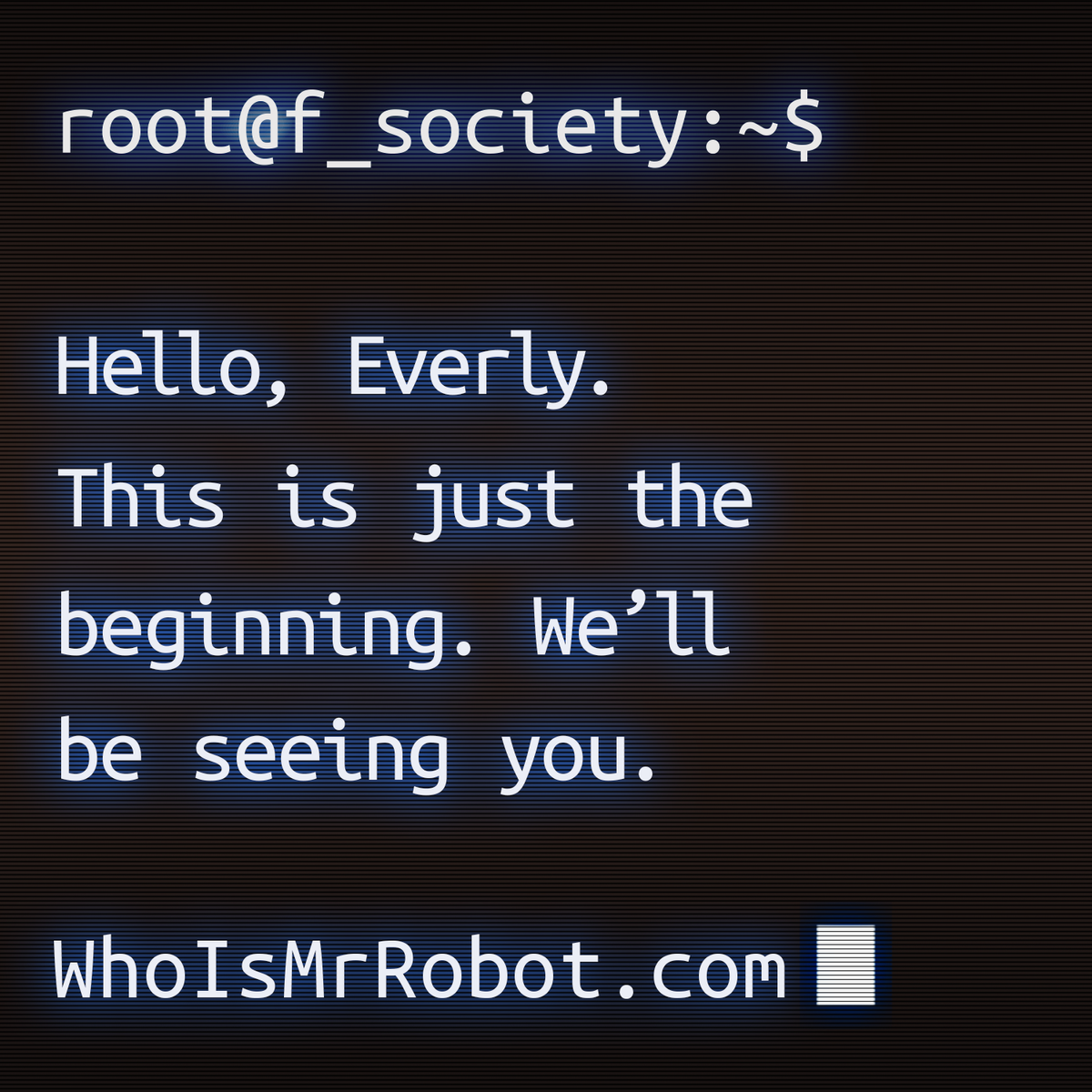 whoismrrobot's tweet photo. @SinEater_Danyi We are everywhere that society tries to hide from us. See you at the #MrRobot panel, friend. http://t.co/XMV6FEFxIh