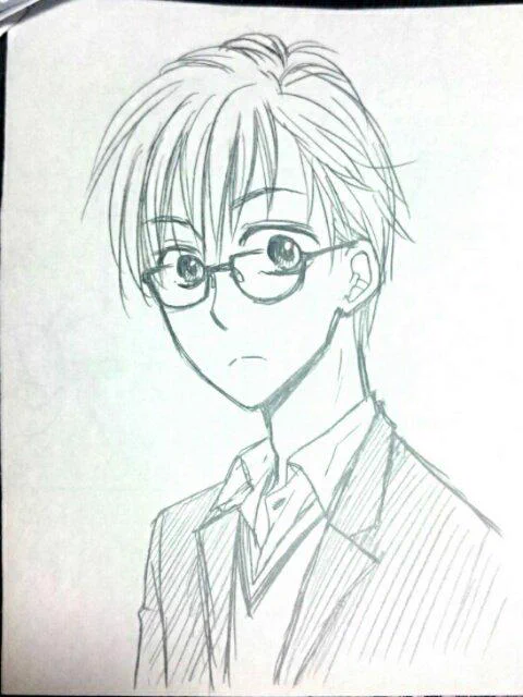 某アニメの男の子の髪形がかっこよくて描いてみたらくがき。(髪形以外…てゆーか髪形さえも全然別物になっちゃいましたけど) 