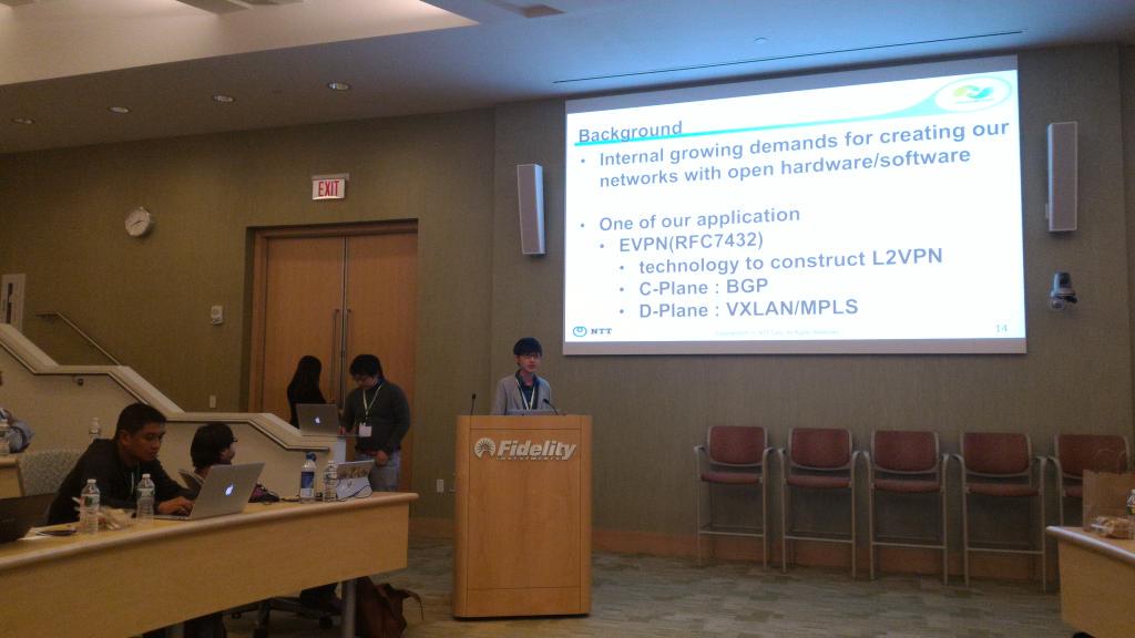 sonoble's tweet image. Demo of @NTTPR #evpn on @opennetlinux #OpenNetworking #ocpworkshop