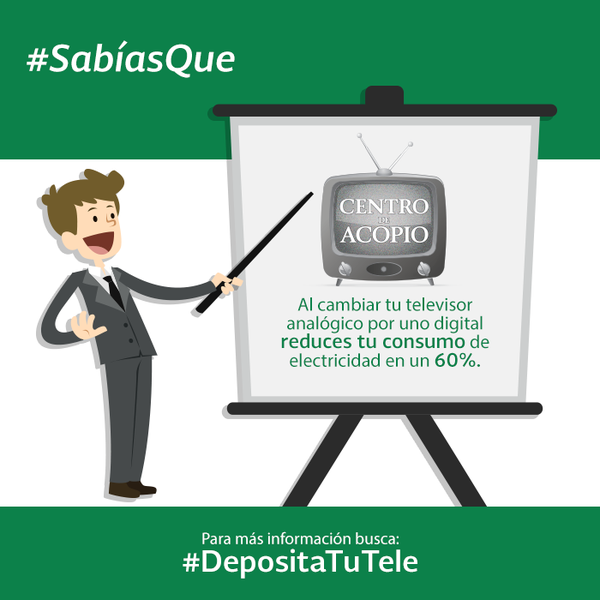 #Dato: al cambiar tu televisor analógico reduces el consumo de electricidad en un 60% ow.ly/SPfIi