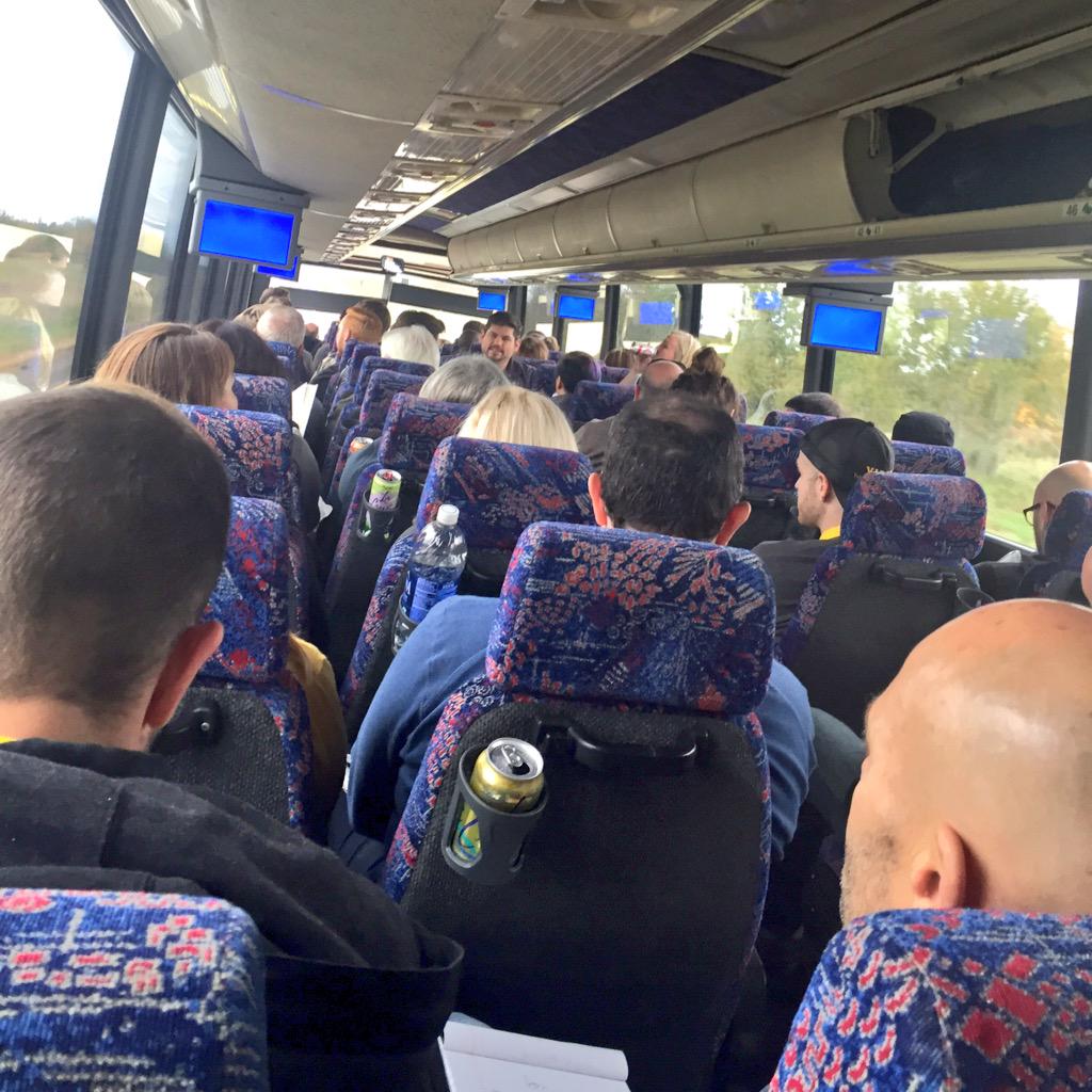 chowgirls's tweet photo. The view from our seats on the #CampCOCO bus. Can't wait to arrive at @WolfRidgeELC!
#fromwhereistand #orsit http://t.co/OZlXu3lLBP