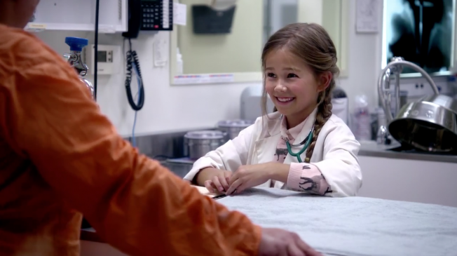 Adweek's tweet photo. Ad of the Day: Girls become professionals ahead of their time in @Barbie's cool new ad - http://t.co/YPkGUlwwUe http://t.co/xLKj7VWWoO