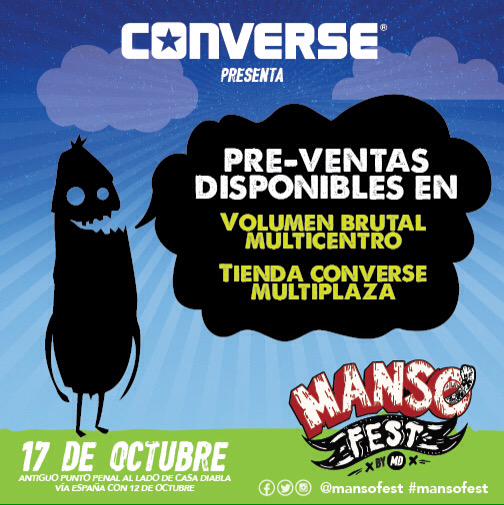 Llego el fin de semana! Aprovecha y busca tu preventa para #mansofest gracias a <a href="/ConversePanama/">Converse Panama</a>