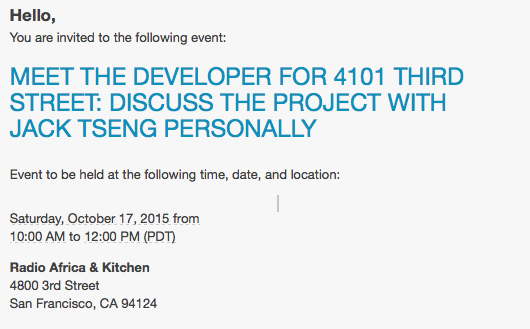 edotbayview's tweet photo. Meet the developer for 4101 Third http://t.co/g5mZxhbuLb