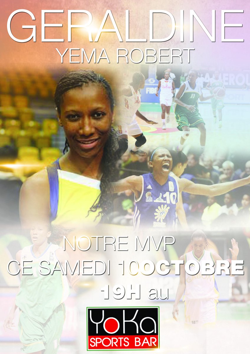 yokagroupe's tweet photo. La basketteuse gabonaise Géraldine Yema Robert au Yoka Sports Bar ce Samedi 10 Octobre à 19h http://t.co/34ayKDQuIL