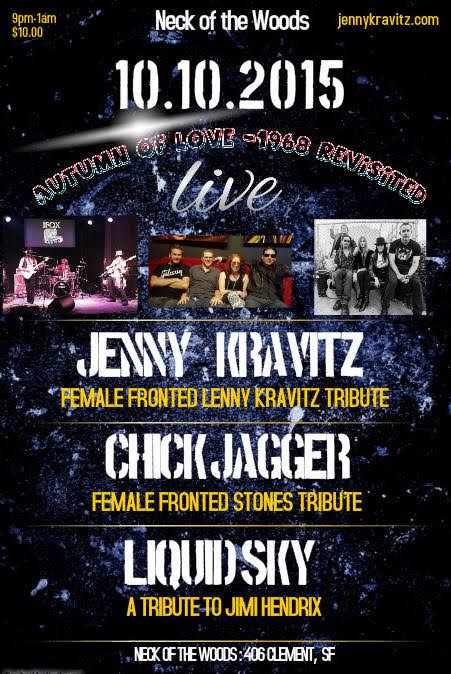 Looking forward to a rawkin' Saturday night <a href="/NOWmusicsf/">Neck of the Woods</a> with Jenny Kravitz and Liquid Sky - Saturday 10-10!! JOIN US!