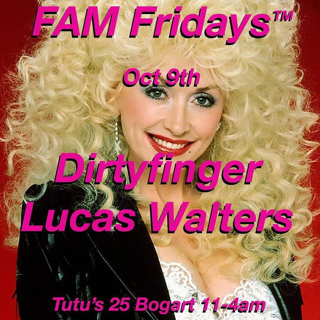 2nite: #FAMfridays™ w/ @Dirtyfinger (<a href="/GOLDWHISTLENYC/">GOLD WHISTLE</a>) &amp; @LucasWalters at <a href="/TutusBrooklyn/">Tutu's Brooklyn</a>! … ift.tt/1WS2M73