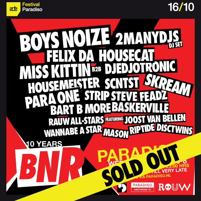 10 Years <a href="/boysnoizerec/">BOYSNOIZE RECORDS</a> <a href="/ADE_NL/">AmsterdamDanceEvent</a> 2015 at <a href="/ParadisoAdam/">Paradiso Amsterdam</a> with : <a href="/boysnoize/">𝘽𝙊𝙔𝙎 𝙉𝙊𝙄𝙕𝙀</a> <a href="/2ManyDJs/">2manydjs</a> @TheeRealFDHC <a href="/MissKittinMusic/">Kittin</a>...
