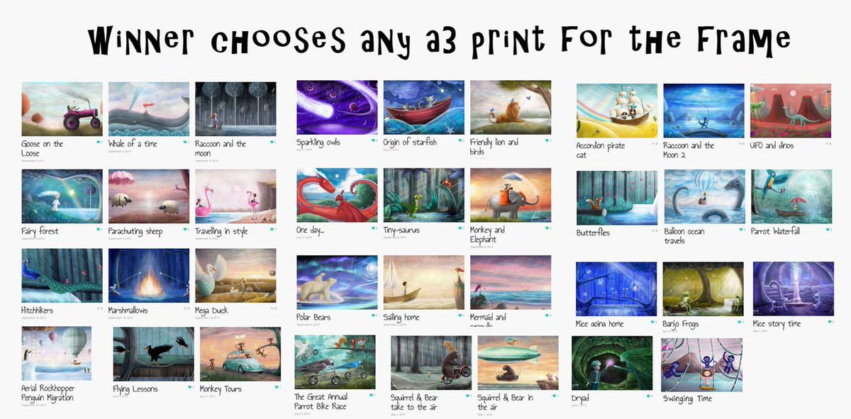 BIG FRAMED PRINT OF YOUR CHOICE giveaway to celebrate new Etsy store! Please Fav/RT to enter, winner chosen from hat