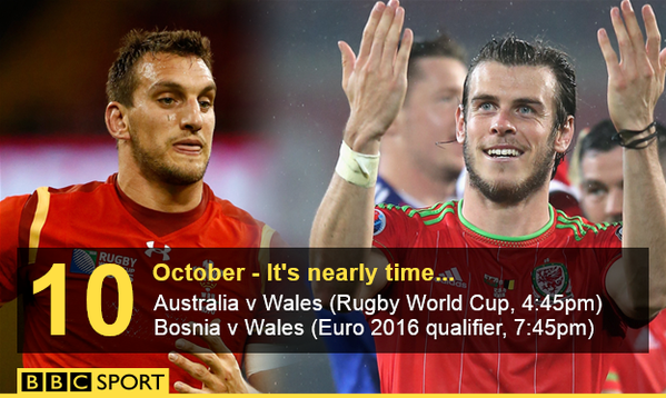 Good morning Wales. We know what you’re doing today. #TogetherStronger #RWC2015 #WeAre3Million #NationofChampions