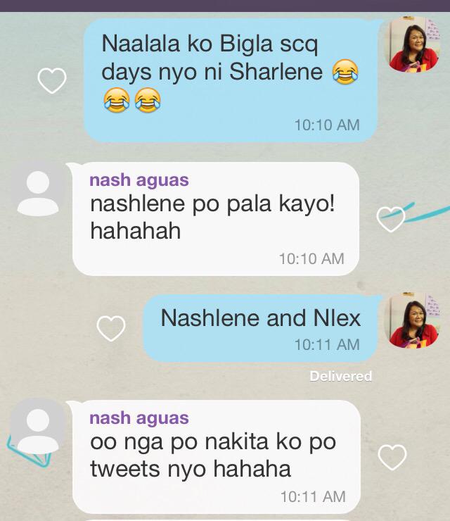 Nash: Nashlene po pala kayo
Me: Nashlene and NLex. Happy birthday Nash Aguas! 