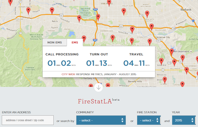 LAFDtalk's tweet photo. Enter an address, community, or fire station &amp; get specific response metrics: http://t.co/sGb9J6n2Dw #FireStatLA http://t.co/nN9oleN8yZ