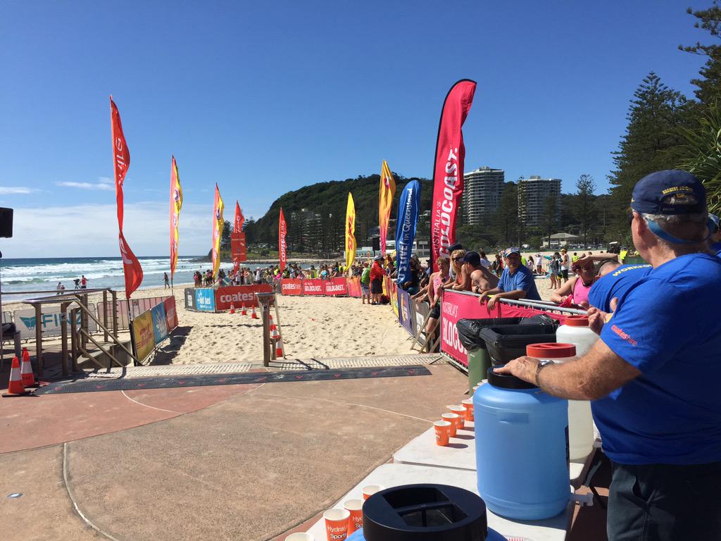 SLSASport's tweet photo. Ready and waiting with plenty of @HydralyteSports at Burleigh transition for the @coateshire #CoolieGold http://t.co/DM6oCO04Hy