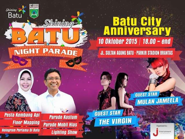 Selamat pagi yang di Malang nanti malam datang ya ke acara Ultah Kota Batu Malang 😁