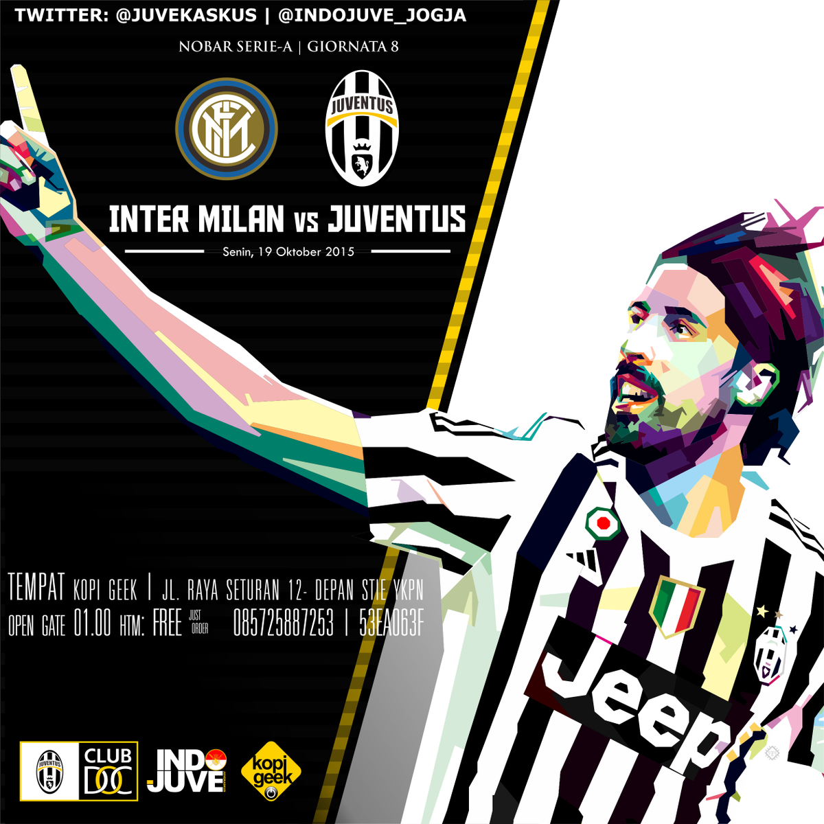 Nobar Seie-A Gio 8: Inter vs Juve|| Senin dini hari|| Kick Off :01.45 at Kopi Geek Seturan, depan YKPN|| HTM : FREE