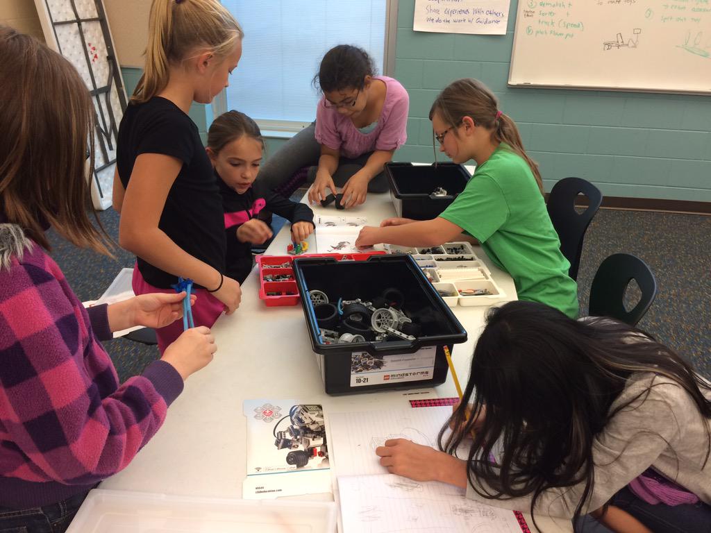 4003 has an all girls FLL team this year! Inspiring girls to build robots is always fun! #deanshomework #girlsinSTEM