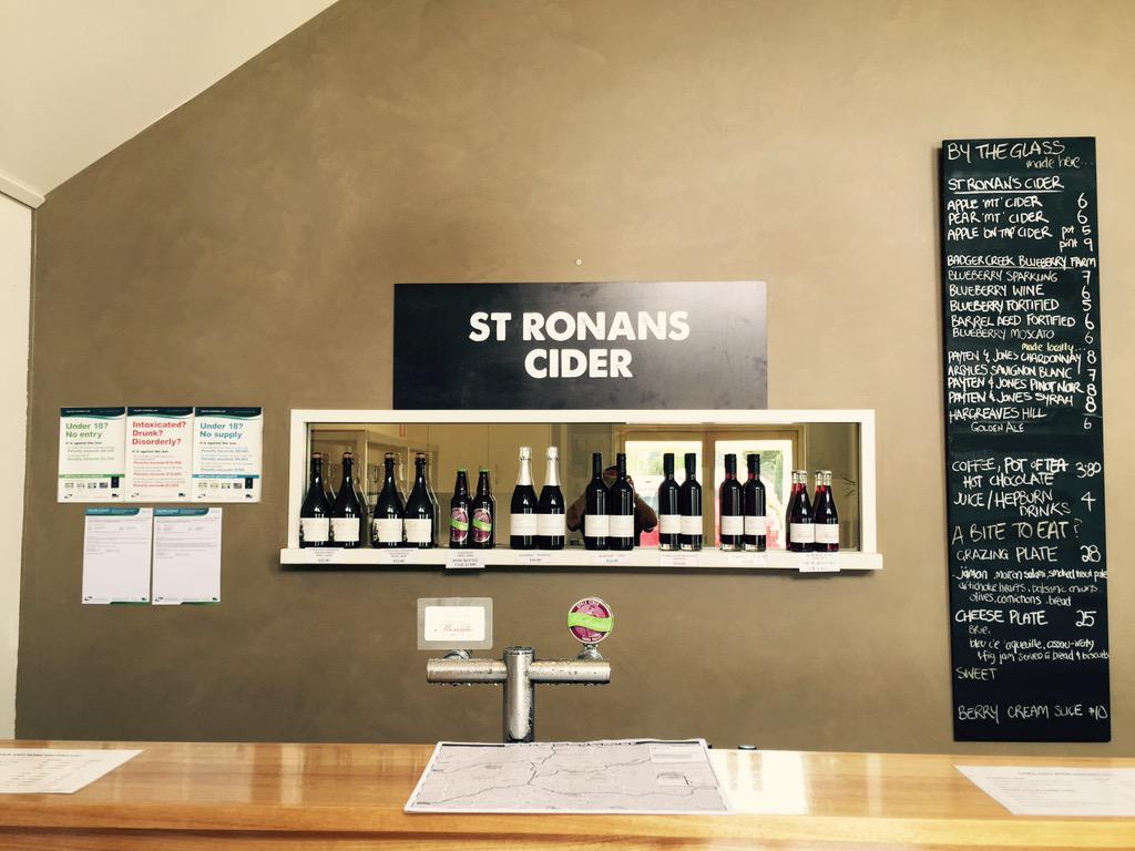 CiderInsiderAus's tweet photo. Toured the Yarra Valley today. @FourPillarsGin  @StRonansCider Love the Craft Gin and Craft Cider @CaulfieldCider http://t.co/2xmF2wTSgh