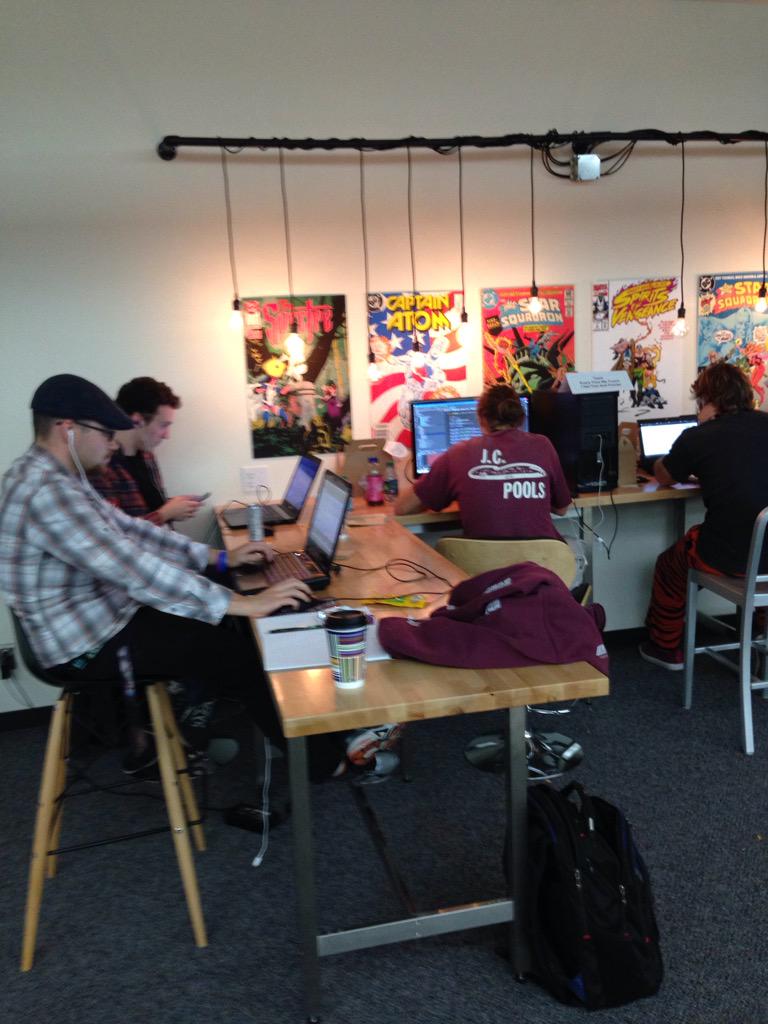 HackVT's tweet image. Clearly in the zone at 3 in the morning. Get it hackers!! #HacktheClimate #HackVT2015 #squadgoals