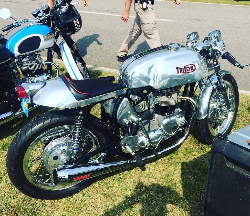 bike_bound's tweet photo. Nice #Triton #caferacer at the swap meet today at Barber.

#Norton #Triumph #barbervintagefestival2015 #bvf2015 http://t.co/nnAN1a3vM9