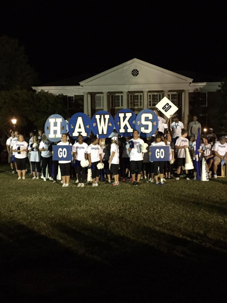Pep rally was great! Come support your Shorter Hawks tomorrow as they play Delta State!