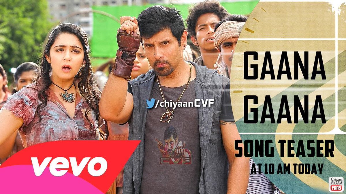 Chiyaan Vikram Fans (@chiyaancvf) on Twitter photo Get ready to watch #GaanaGaana song teaser from #10Endrathukulla Today Morning at 10 AM ! <a href="/Charmmeofficial/">Charmme Kaur</a> Get ready to watch #GaanaGaana song teaser from #10Endrathukulla Today Morning at 10 AM ! <a href="/Charmmeofficial/">Charmme Kaur</a>