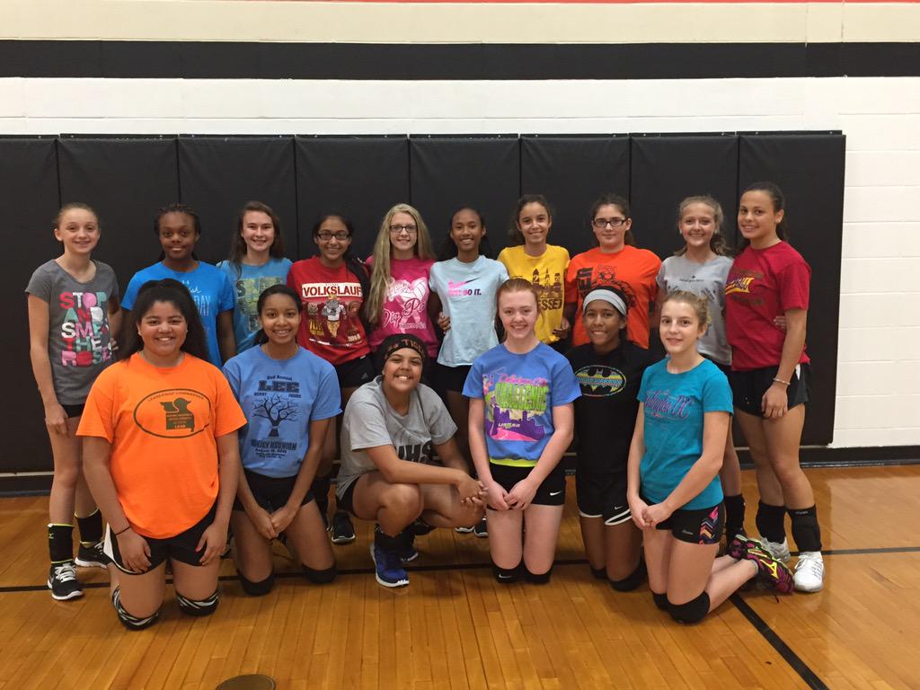 8th grade volleyball girls that received awards today  Academic Achievement and Perfect Attendance   So proud!