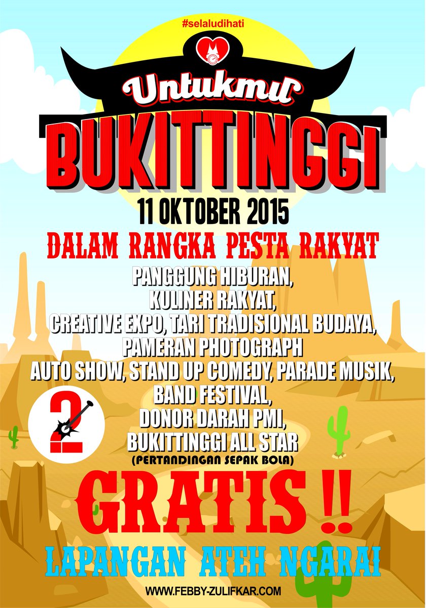 Besokk, jangan lupa kawan.
"Untukmu Bukittinggi"
di Lap. Ateh Ngarai Panorama
jam 09:00 - 17:00

cc: <a href="/bukittinggiku/">bukittinggiku.com</a>