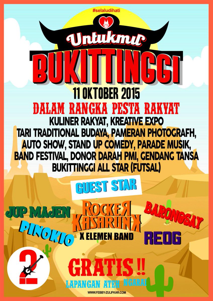 <a href="/bukittinggiku/">bukittinggiku.com</a> 'UNTKMU BUKITTINGGI' besok jam 09.00-selesai..terbuka untuk semua..basamo mangko manjadi #selaludihati