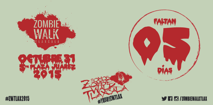 ZombieWalkTlax's tweet photo. ¿ESTÁ LISTO TU PERSONAJE ZOMBI? ¡SÓLO 5 DÍAS PARA LA #ZWTLAX2015!
CEREBROOO...
#YOSOYZWTLAX / https://t.co/D8nBl9FoT3