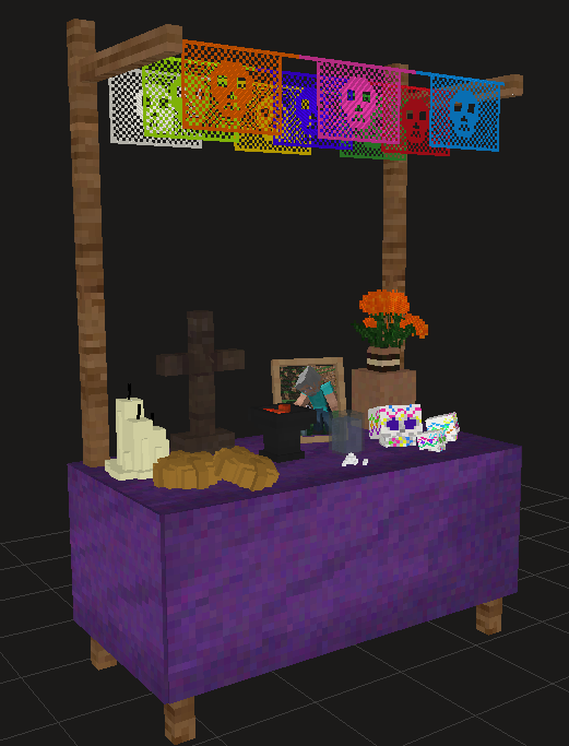 RazzleberryFox's tweet photo. Finally finished the Mexican Day of the Dead Altar for #DecocraftMod Halloween update! YAY! http://t.co/gbBNY5sBmp