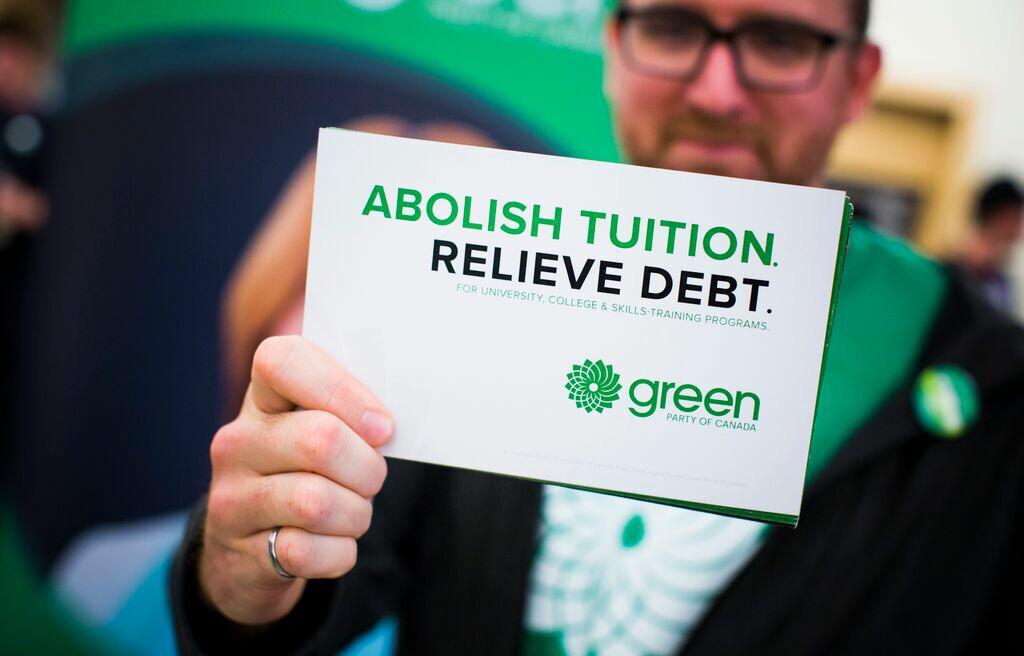 You can vote to abolish tuition by 2020 &amp; relieve current student debt! Advance polls are open! #VoteGreen #cdnpoli
