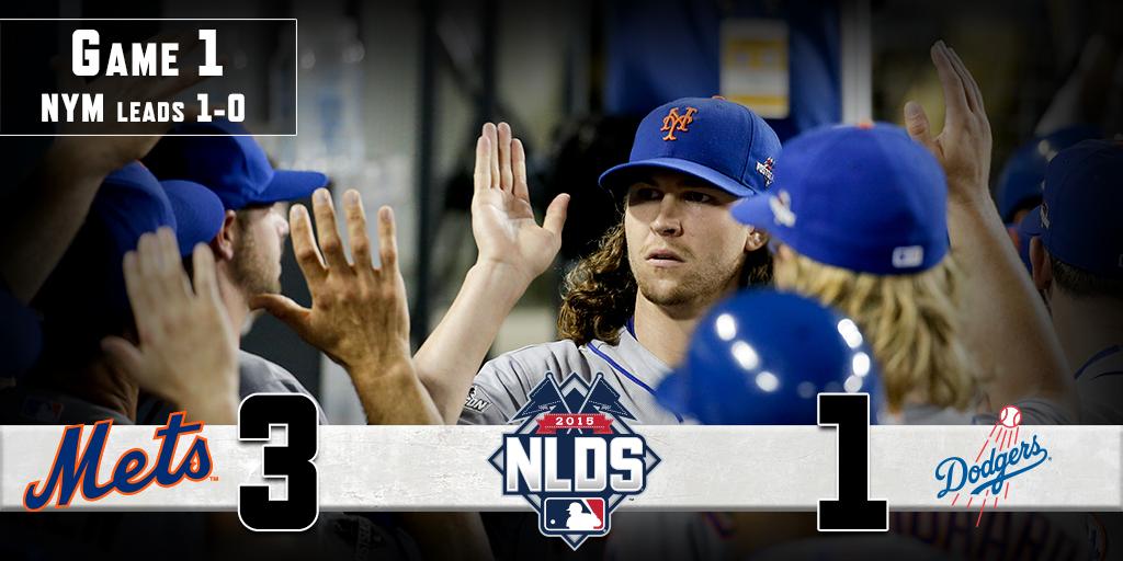 MLB's tweet image. #deGrominant @Mets take #NLDS Game 1 from Dodgers: atmlb.com/1OriWRQ #OwnOctober