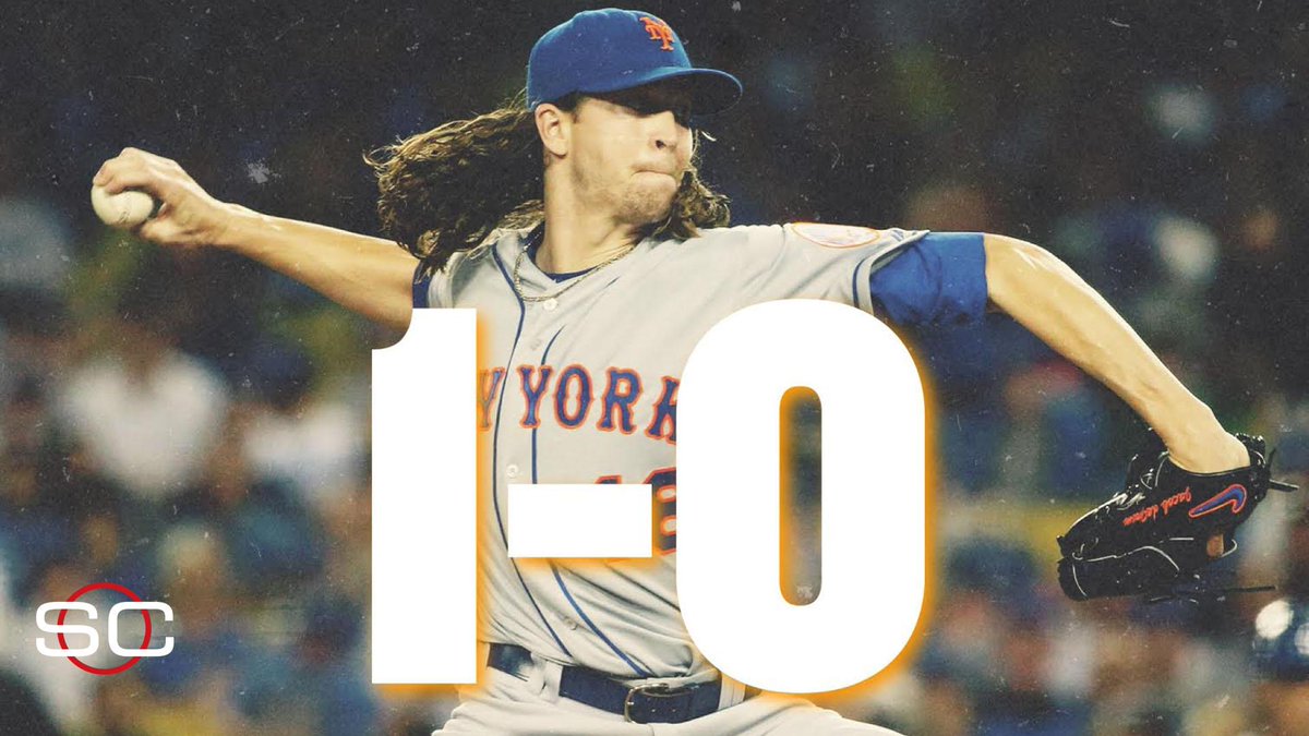 SportsCenter's tweet image. Mets go on road and take Game 1 of NLDS over Dodgers, 3-1.

Jacob deGrom: 7 IP, 0 ER, 13 K.