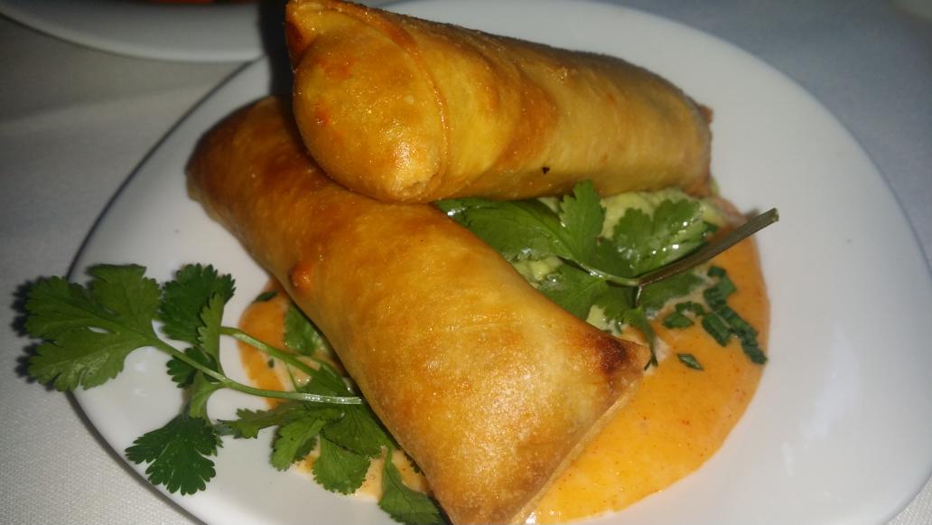 Cossypha's tweet image. Supper last night @bistro1682 Courgette fritters were our favourite.