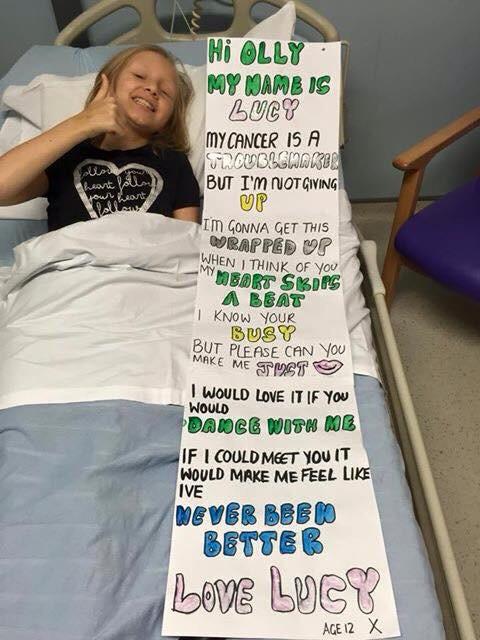ailishford92's tweet photo. @mrsfuzzymuzzy Can you show this to @ollyofficial please? She's a young girl from Leicestershire with cancer x http://t.co/6l5lwH0Njm