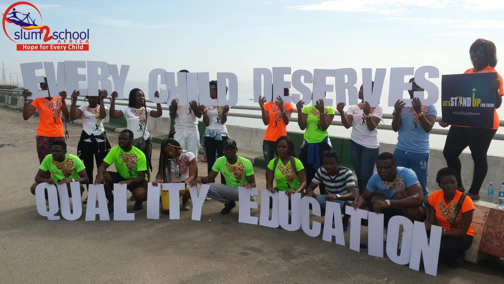 Slum2School's tweet photo. Wow!!! One of our teams just walked 14 kilometres across the 3rd Mainland bridge in 3 hours. #iSupportSlum2School http://t.co/HjWbgjyBPQ