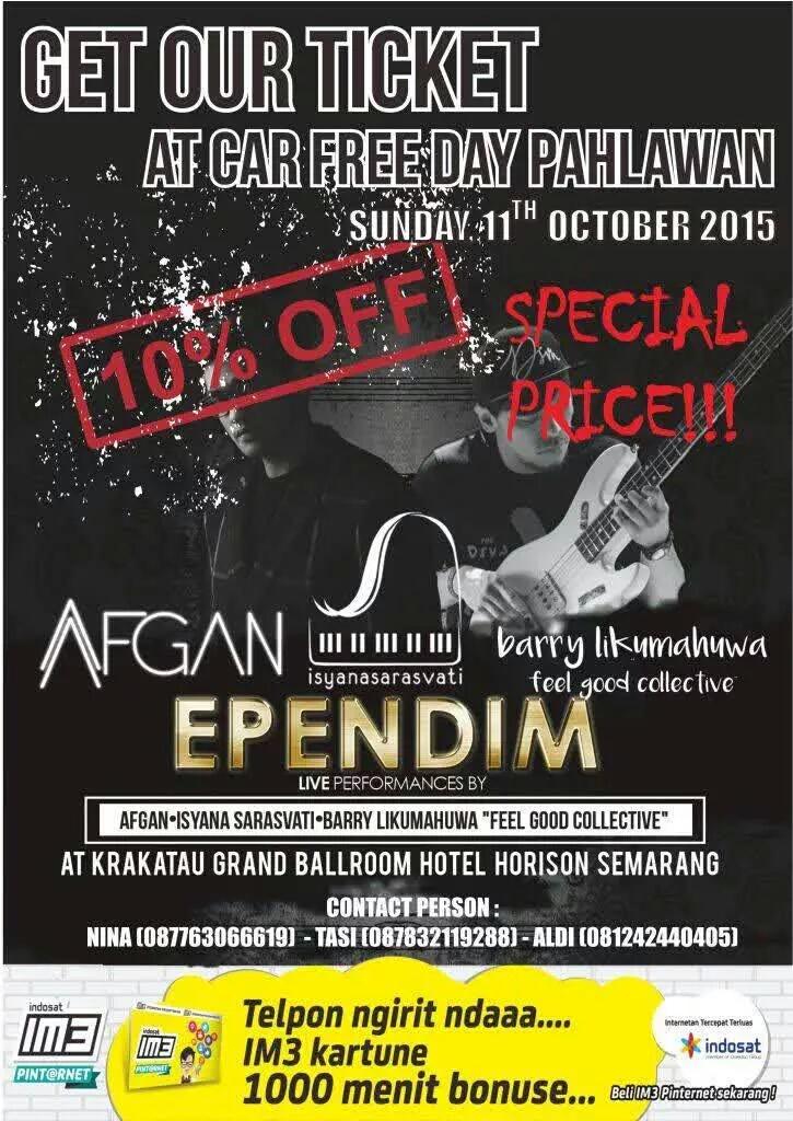 Yg belum beli tiket bisa datang besok saat CFD , special price! @ependim2015 <a href="/ISYANATION/">Isyanation</a>