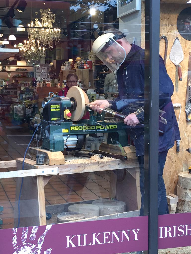 BunburyBoards's tweet image. Willie is Woodturning all day today in @KilkennyShop window on Nassau St. #irishdesignweek