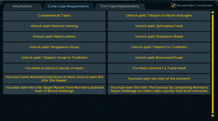 AlanPandaRS's tweet photo. @Runescape. Comp cape update. Quests done &amp; Cardarn and Annihilator titles unlocked. Still a bit to go. #LividFarm :| http://t.co/YlRdKYaKf1