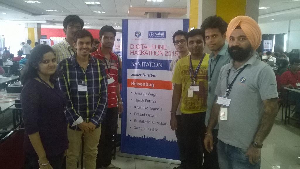 xs2harpreetsing's tweet image. #DigitalPuneHackathon #persistentsys our team at Hackathon