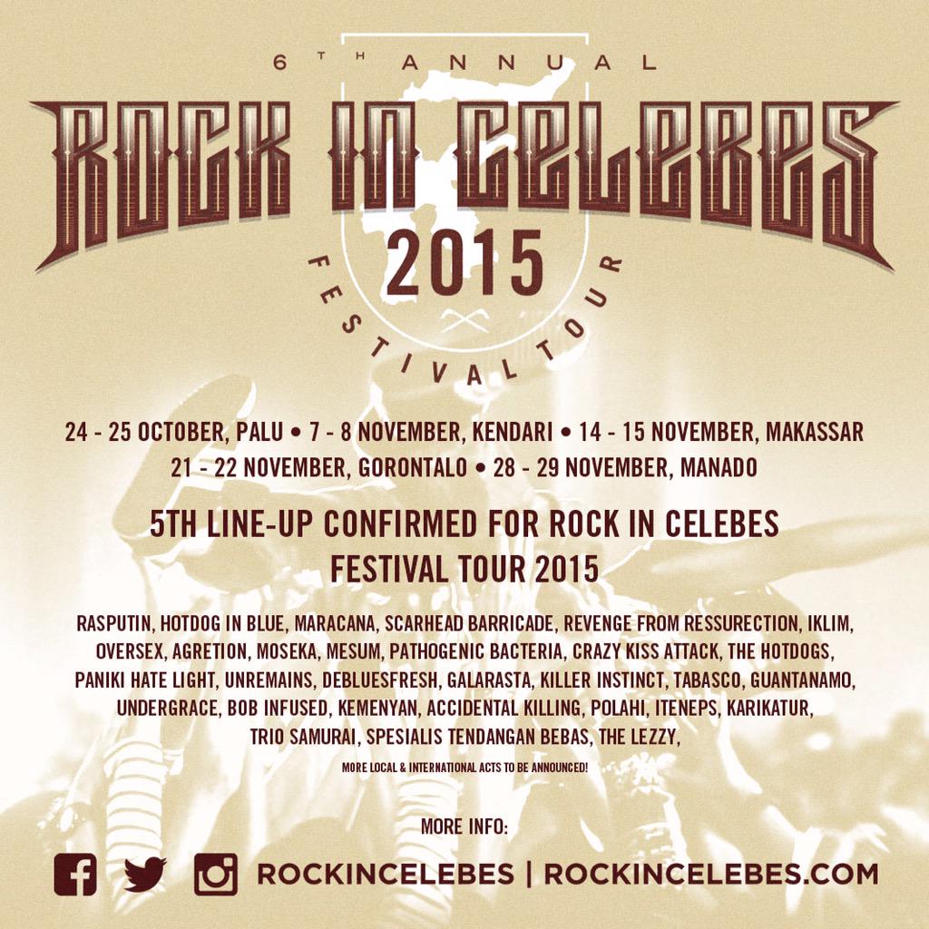 Bagi yang ketinggalan info pengumuman line-up tahap ke-5 #RICfest2015, berikut lengkapnya! rockincelebes.com/2015/10/band-b….