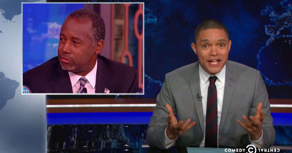 HuffPost's tweet photo. Trevor Noah loses it over Ben Carson's comments on mass shootings http://t.co/AxLZMsCTYY http://t.co/6zvGuZukZk