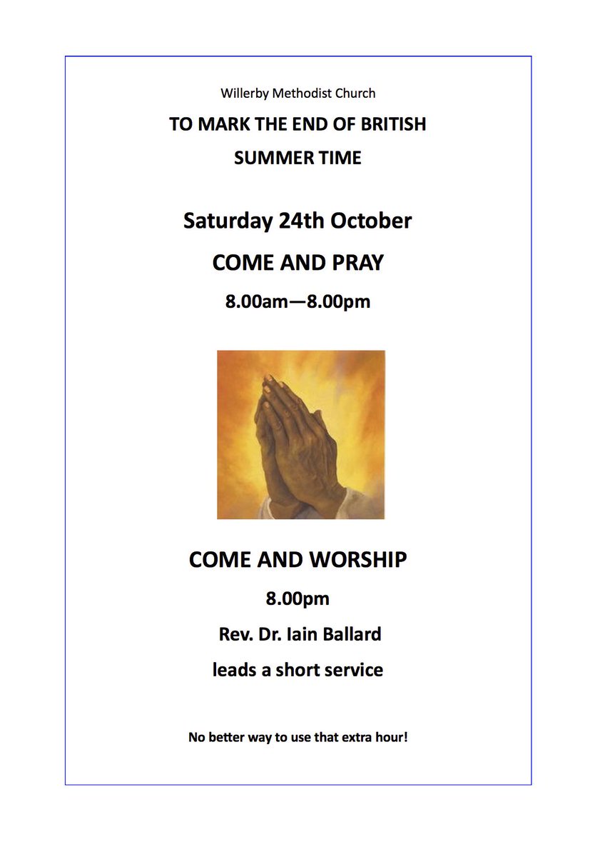 Saturday 24th October - Come and Pray!