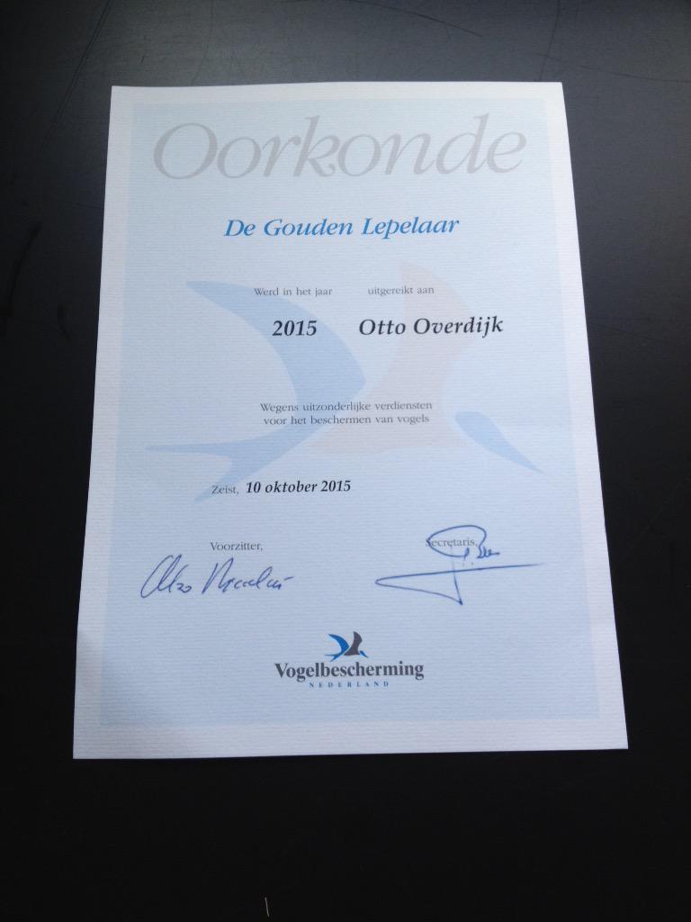 Otto Overdijk is Gouden Lepelaar van Vogelbescherming voor zijn internationale werk als natuurbeschermer #wadden