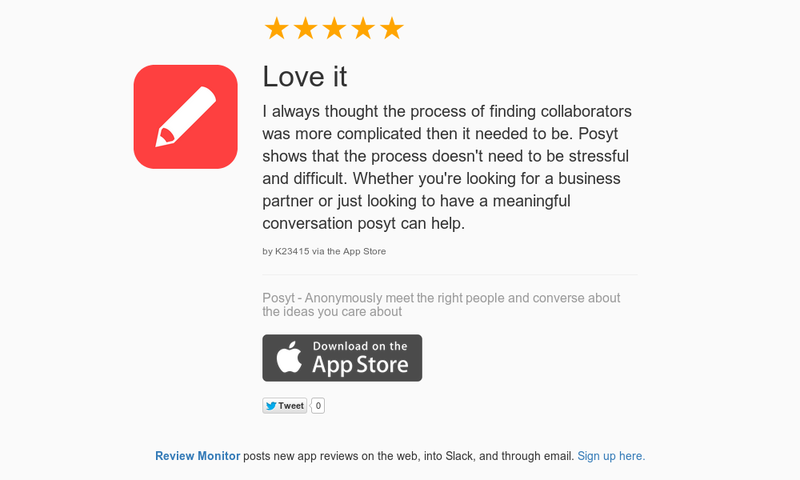 posytapp's tweet photo. 5 Star Review "Love it: I always thought the process of finding collaborators was more comp…" https://t.co/5ArVls96Iv http://t.co/tLoO6iFcBQ