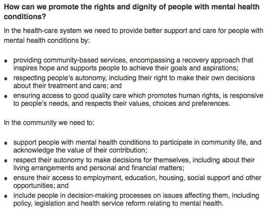 Promoting #rights #dignity of people with #mentalhealth conditions is the way to #Recovery goo.gl/wiJalQ "