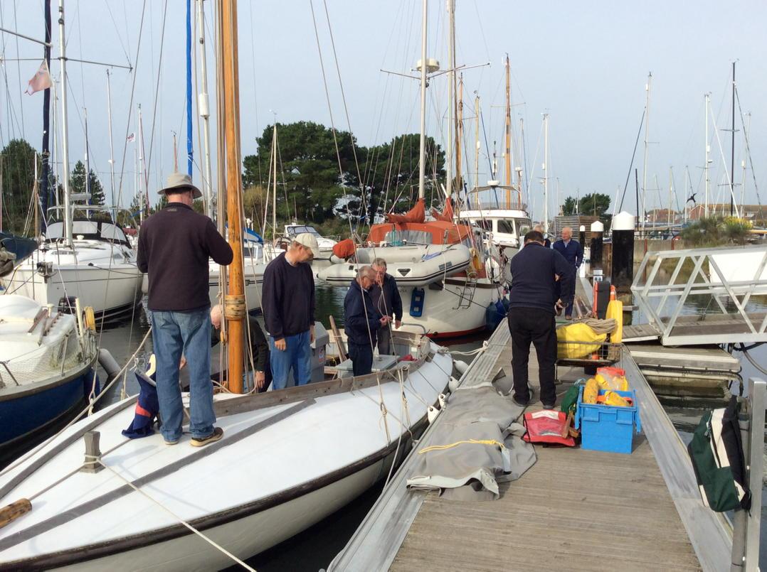 Emsworth's Victorian Oyster Boat Terror was 'put to bed' for the winter by the skippers and crew this morning