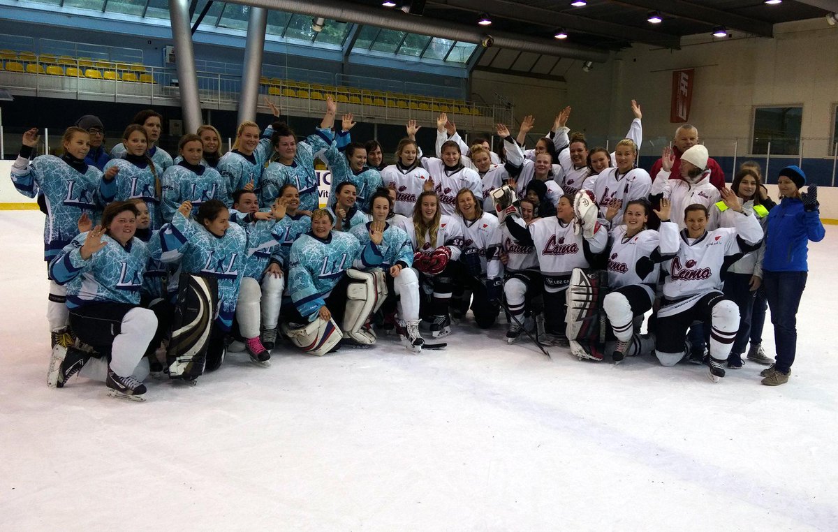 Greetings from the #GirlsGame in Riga, Latvia. Teams Blue &amp; White join for a photo.iihf.com/iihf-home/spor…